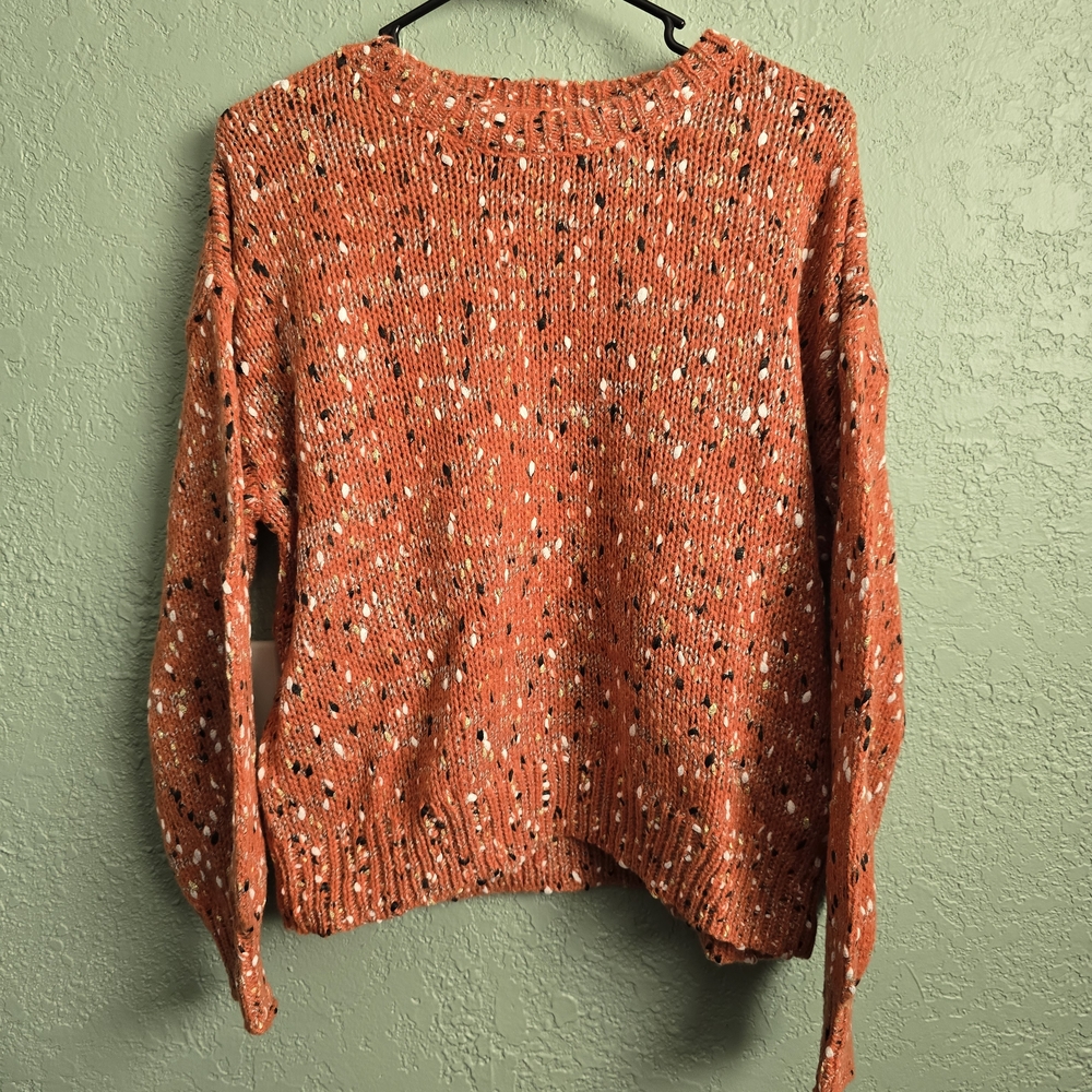 SHEIN Orange Speckled Knit Sweater